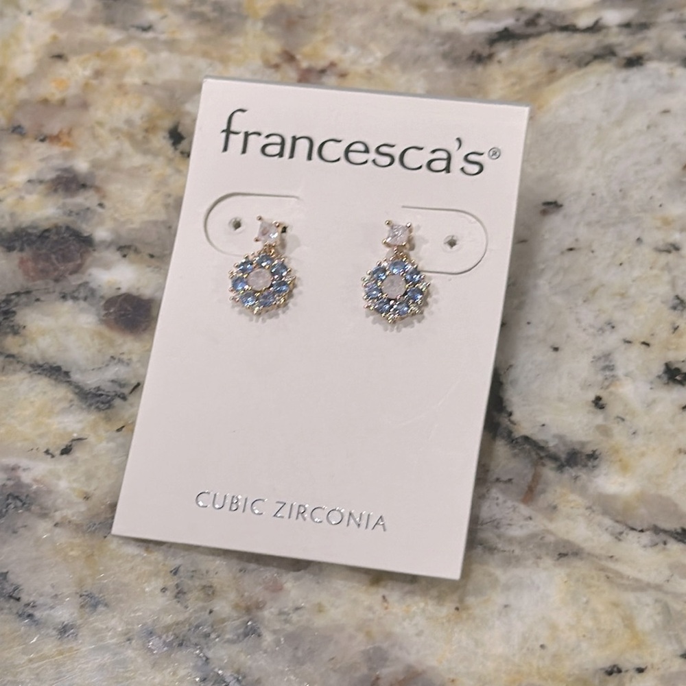 Francesca’s light blue and clear cubic zirconia post earrings. NWT